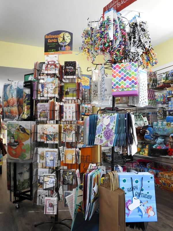 cards and gift bags at pharmacy